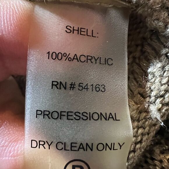 Calvin Klein Mock Wrap Wavey Knit Dark Tan Dress w/Leather Buckel Accent-Size S - Picture 9 of 9